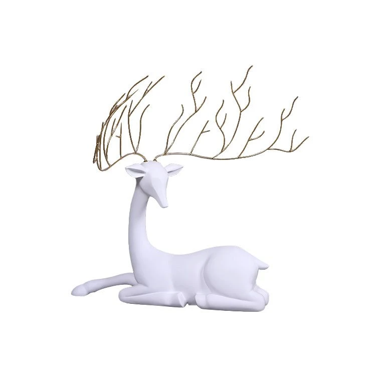 3' Laying Deer - Matte White 1 3' Laying Deer - Matte White