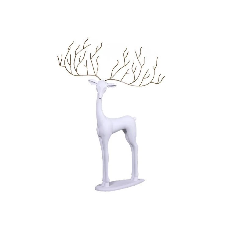5' Standing Deer - Head Looking Straight - Matte White 1 5' Standing Deer - Head Looking Straight - Matte White