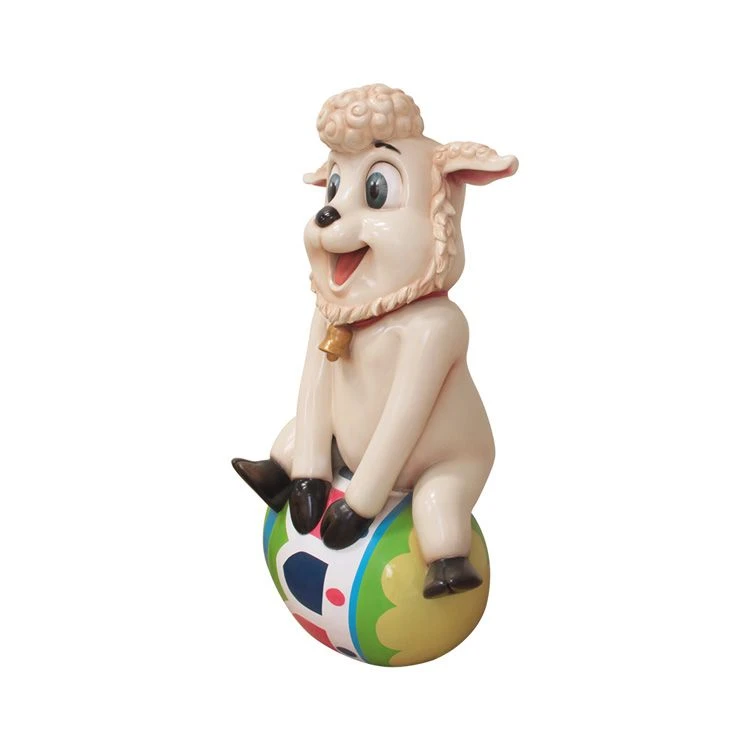 4.25' Easter Lamb Sitting On Egg 2 4.25' Easter Lamb Sitting On Egg - Image 2