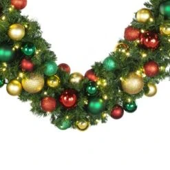 Decorated - 9' X 14" Decorated Garland - LED - DELUXE Colors Of The Holiday 6 Decorated - 9' X 14" Decorated Garland - LED - DELUXE Colors Of The Holiday -Twinkly Sales Shop dg 914 led del coth crop