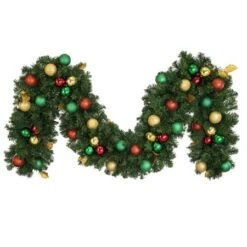 Decorated 9' X 14" Garland Unlit, Traditional
