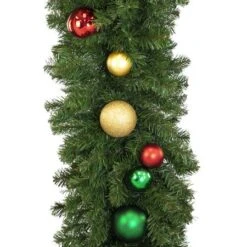 Decorated 9' X 18" Garland Unlit, Colors Of The Holiday -Twinkly Sales Shop dg 918 coth b 1