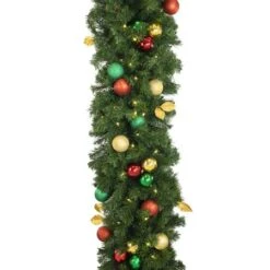 Decorated 9' X 18" Garland Lit, Traditional 8 Decorated 9' X 18" Garland Lit, Traditional -Twinkly Sales Shop dg 918 led t d