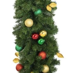 Decorated 9' X 18" Garland Unlit, Traditional -Twinkly Sales Shop dg 918 t c