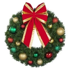 30" Unlit Decorated Wreath - Colors Of The Holidays - Bow Option Available -Twinkly Sales Shop dw 30 coth b vb 12 rgt1