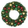 36" Unlit Decorated Wreath - DELUXE Colors Of The Holidays - Bow Option Available
