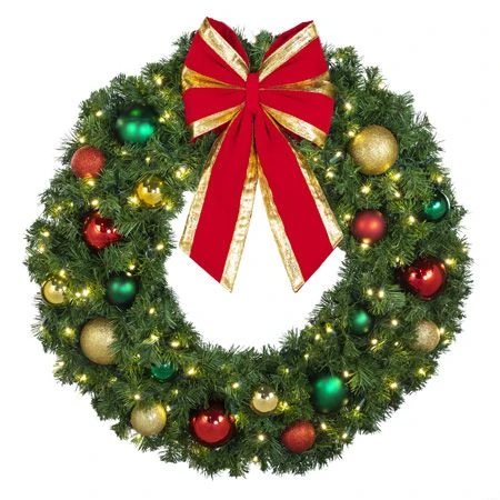 36" Lit LED Warm White Decorated Wreath - Colors Of The Holidays - Bow Option Available 2 36" Lit LED Warm White Decorated Wreath - Colors Of The Holidays - Bow Option Available - Image 2