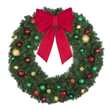 48" Unlit Decorated Wreath - Colors Of The Holidays - Bow Option Available 4 48" Unlit Decorated Wreath - Colors Of The Holidays - Bow Option Available - Image 4