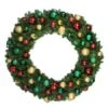 48" Unlit Decorated Wreath - DELUXE Colors Of The Holidays - Bow Option Available