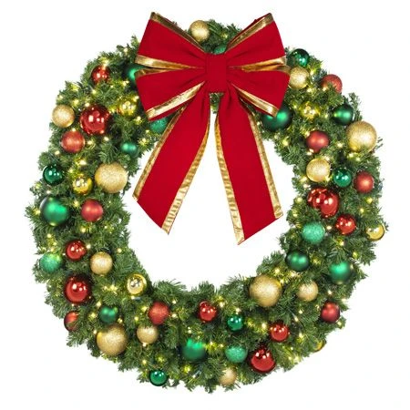 48" LED Warm White Decorated Wreath - DELUXE Colors Of The Holidays - Bow Option Available 2 48" LED Warm White Decorated Wreath - DELUXE Colors Of The Holidays - Bow Option Available - Image 2