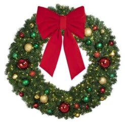 60" Lit LED Warm White Decorated Wreath - Colors Of The Holidays - Bow Option Available 7 60" Lit LED Warm White Decorated Wreath - Colors Of The Holidays - Bow Option Available -Twinkly Sales Shop dw 60 led coth b vb 24 r