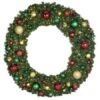 72" Lit LED Warm White Decorated Wreath - Colors Of The Holidays - Bow Option Available