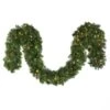 9' X 14", Deluxe Oregon Fir Garland, Lit-Warm White, Red