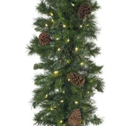 9' X 14" Mixed Pine Garland, Lit 8 9' X 14" Mixed Pine Garland, Lit -Twinkly Sales Shop g 914 mpl c