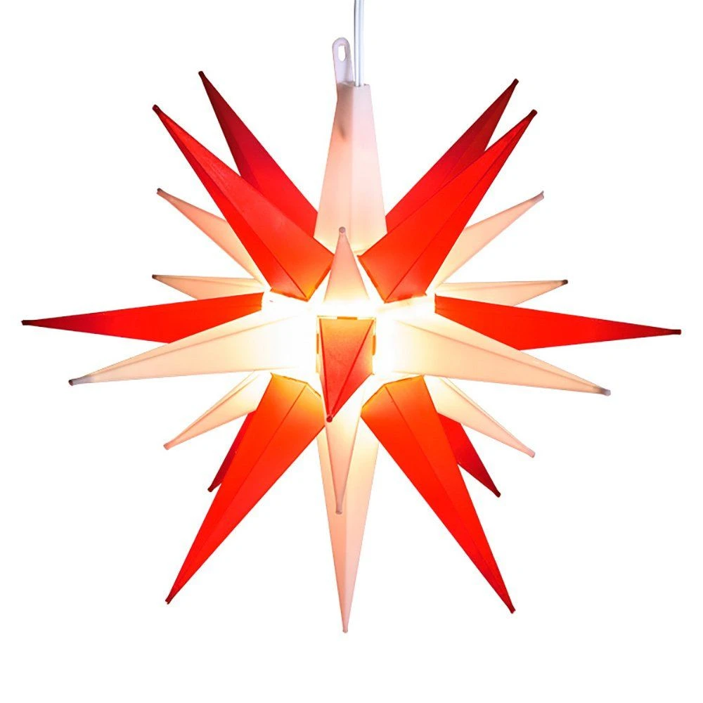 14" Moravian Star, Red And White 1 14" Moravian Star, Red And White