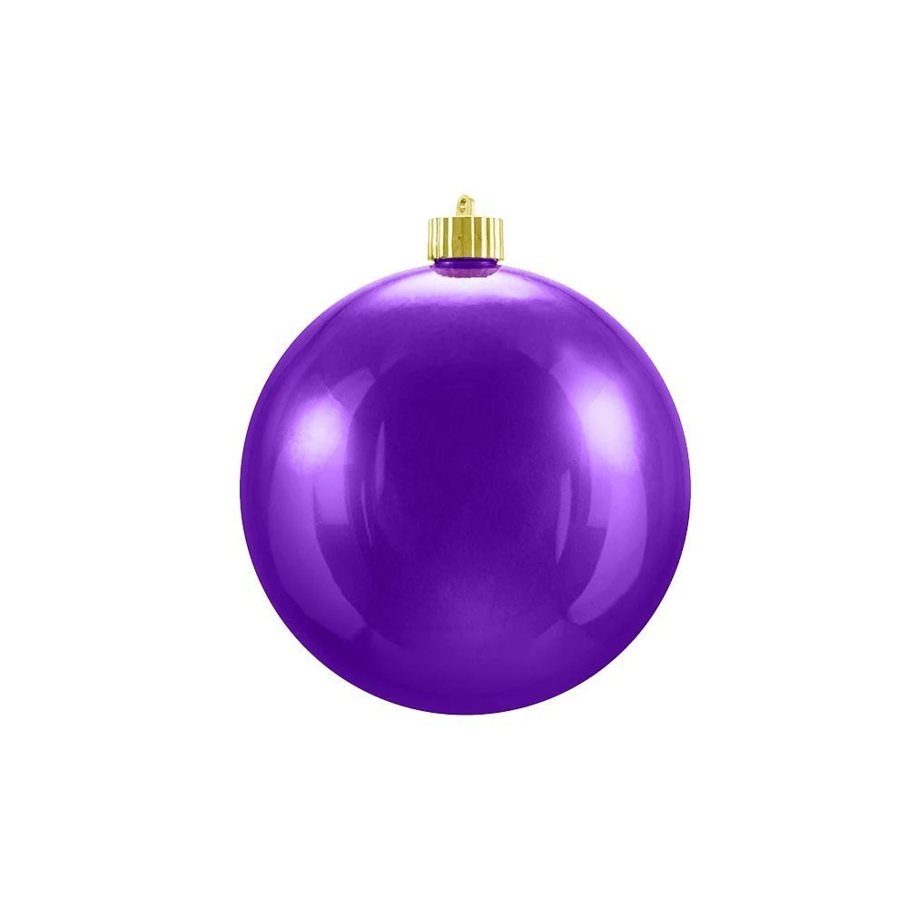 Shiny Christmas Ornaments, Purple, 6in. 1 Shiny Christmas Ornaments, Purple, 6in.
