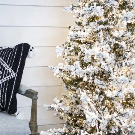 9' Indoor LED Flocked Alpine Fir Christmas Tree - Warm White 5 9' Indoor LED Flocked Alpine Fir Christmas Tree - Warm White - Image 5