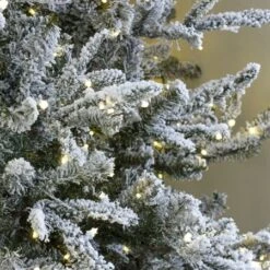 9' Indoor LED Flocked Siberian Fir Christmas Tree - Warm White -Twinkly Sales Shop t it 9 1231 ww 4 crop