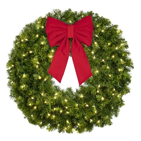 36" Lit Warm White Deluxe Oregon Fir Wreath - Bow Option Available 2 36" Lit Warm White Deluxe Oregon Fir Wreath - Bow Option Available - Image 2