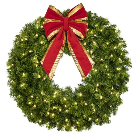 36" Lit Warm White Deluxe Oregon Fir Wreath - Bow Option Available 3 36" Lit Warm White Deluxe Oregon Fir Wreath - Bow Option Available - Image 3