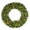 48" Lit Warm White And Red Deluxe Oregon Fir Wreath - Bow Option Available