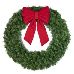 48" Unlit Deluxe Oregon Fir Wreath - Bow Option Available -Twinkly Sales Shop w 48 dofu 6 b vb 18 r