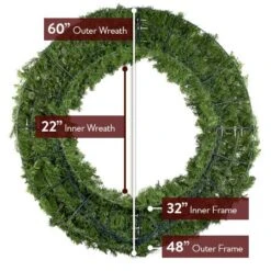 60" Lit Multi Deluxe Oregon Fir Wreath - Bow Option Available 8 60" Lit Multi Deluxe Oregon Fir Wreath - Bow Option Available -Twinkly Sales Shop w 60 dof back diagram 1 1