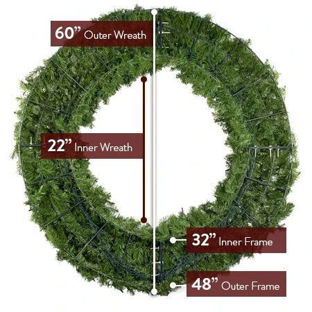60" Lit Multi Deluxe Oregon Fir Wreath - Bow Option Available 4 60" Lit Multi Deluxe Oregon Fir Wreath - Bow Option Available - Image 4