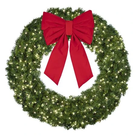 60" Lit Pure White Deluxe Oregon Fir Wreath - Bow Option Available 3 60" Lit Pure White Deluxe Oregon Fir Wreath - Bow Option Available - Image 3