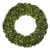 60" Lit Warm White And Red Deluxe Oregon Fir Wreath - Bow Option Available