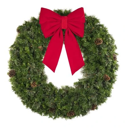 60" Unlit Deluxe Mixed Pine Wreath - Bow Option Available 4 60" Unlit Deluxe Mixed Pine Wreath - Bow Option Available - Image 4