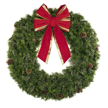 60" Unlit Deluxe Mixed Pine Wreath - Bow Option Available 3 60" Unlit Deluxe Mixed Pine Wreath - Bow Option Available - Image 3