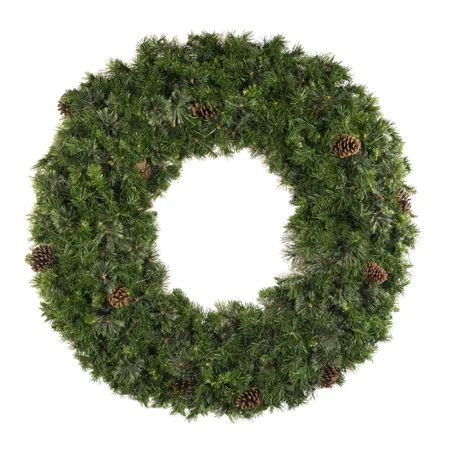 60" Unlit Deluxe Mixed Pine Wreath - Bow Option Available 1 60" Unlit Deluxe Mixed Pine Wreath - Bow Option Available