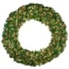 72" Lit Pure White And Red Deluxe Oregon Fir Wreath - Bow Option Available
